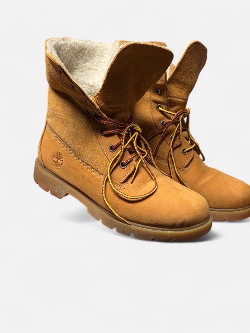 Timberland Women’s Wheat Suede Lace-Up Shearling Boots